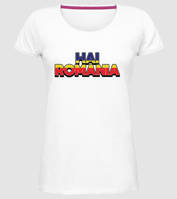 Subtitlu Hai Romania model alb pe tricou