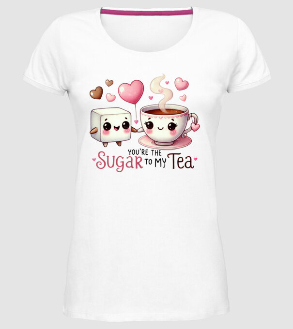 Sugar to my Tea model alb pe tricou