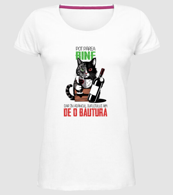 sunt bun pentru o băutură Alb model alb pe tricou