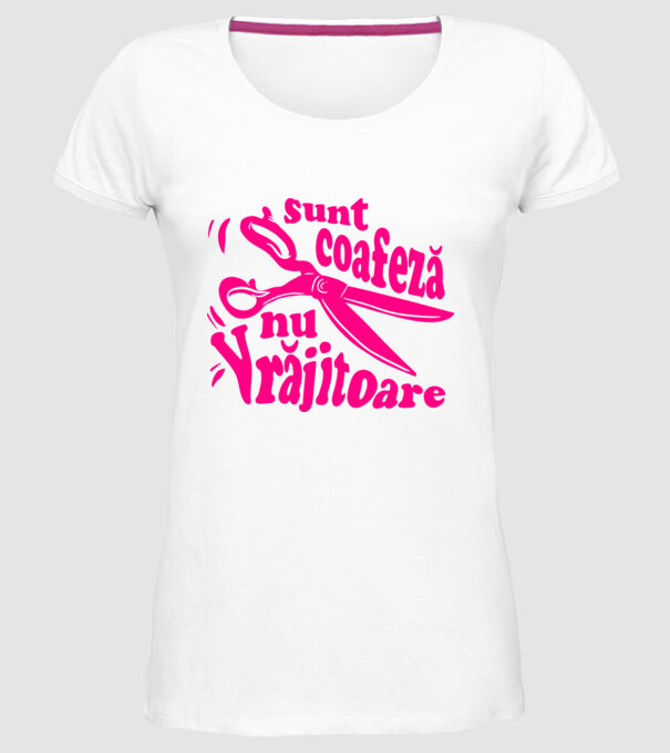 sunt coafeză, nu vrăjitoare model alb pe tricou