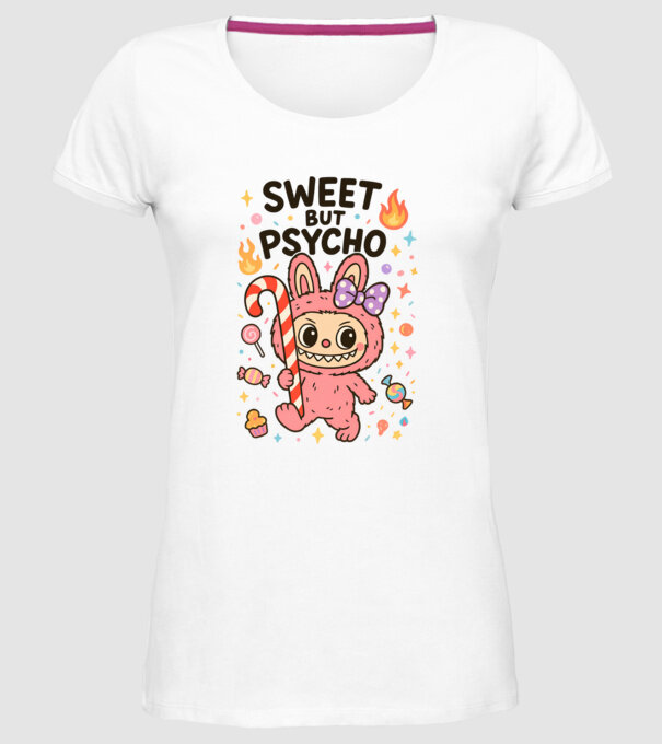 Sweet but psycho model alb pe tricou