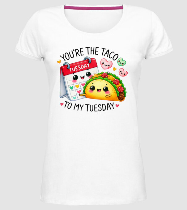 Taco to my Tuesday model alb pe tricou