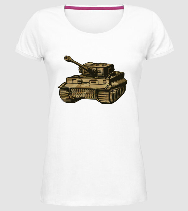 Tancuri model alb pe tricou