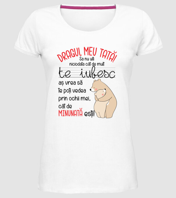 Tată Cât de minunat ești model alb pe tricou
