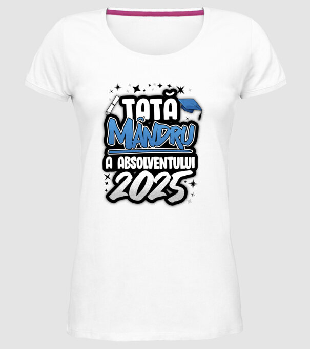 Tată MÂNDRU a absolventului model alb pe tricou