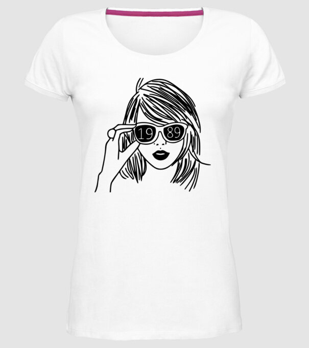 Taylor Swift 1989 model alb pe tricou