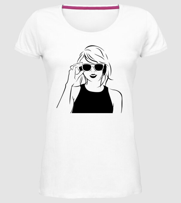 Taylor Swift model alb pe tricou