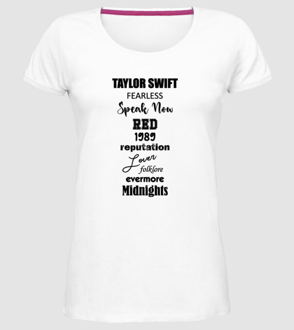 Taylor Swift Eras model alb pe tricou