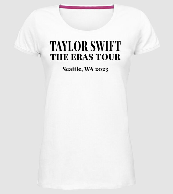 Taylor Swift Eras tour text2 model alb pe tricou