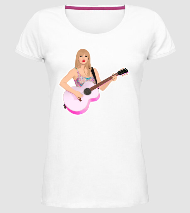 Taylor Swift pink model alb pe tricou