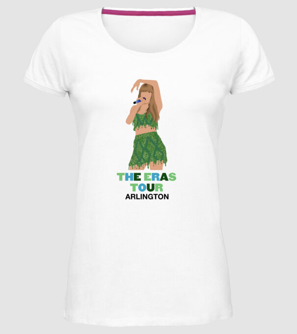Taylor Swift The Eras Tour Arlington 2 model alb pe tricou