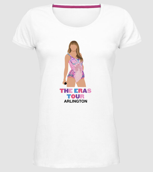 Taylor Swift The Eras Tour Arlington 4 model alb pe tricou