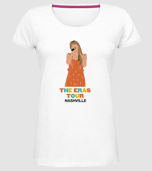 Taylor Swift The Eras Tour Nashville 3 model alb pe tricou