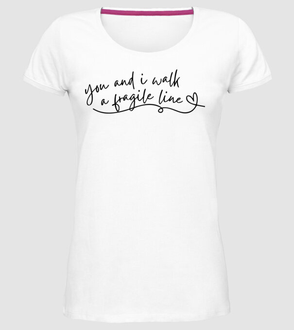 Taylor Swift you and i walk a fragile line model alb pe tricou