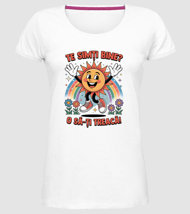 Te simți bine? model alb pe tricou