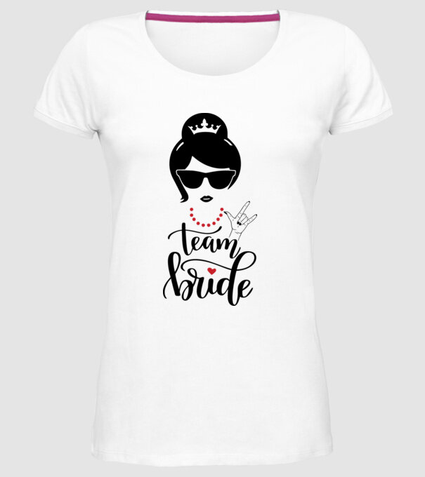 Team Cool Bride model alb pe tricou