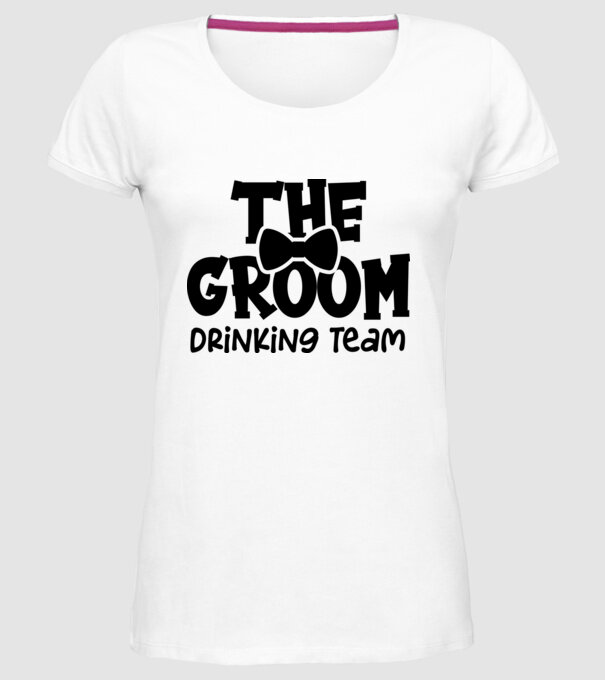 The Groom model alb pe tricou