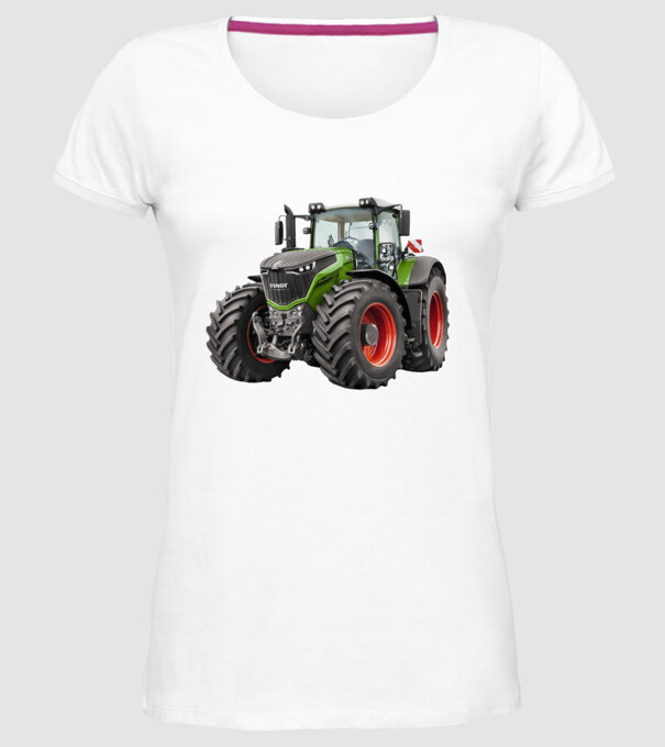 TRACTOR model alb pe tricou