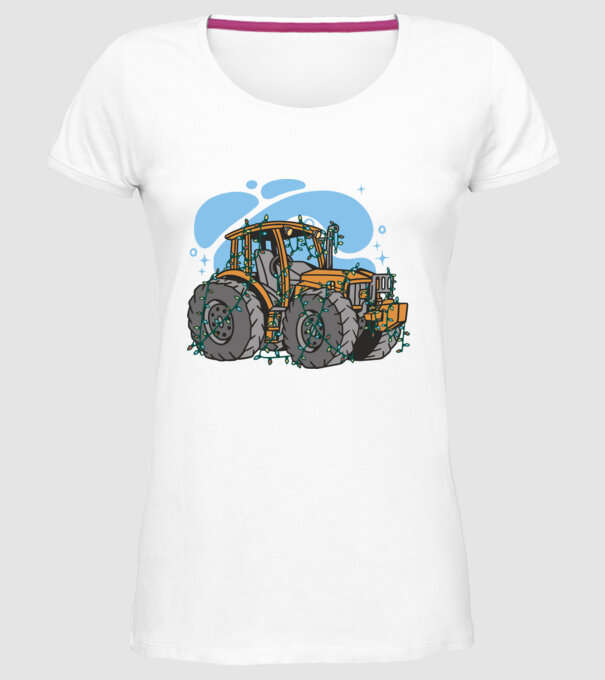TRACTOR model alb pe tricou