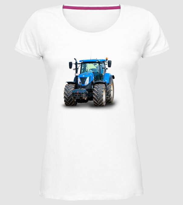 TRACTOR model alb pe tricou