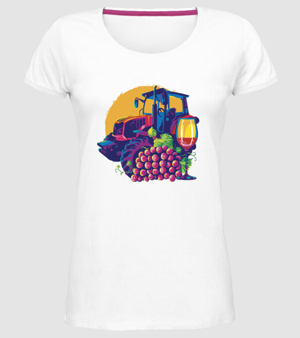 TRACTOR model alb pe tricou