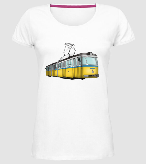 Trenuri model alb pe tricou