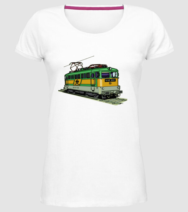 Trenuri model alb pe tricou