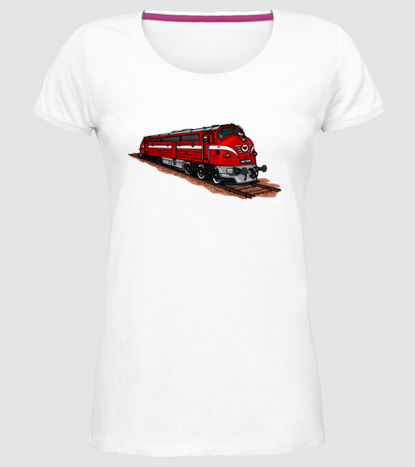 Trenuri model alb pe tricou