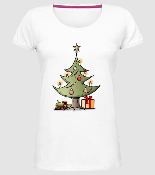 Trenuri model alb pe tricou