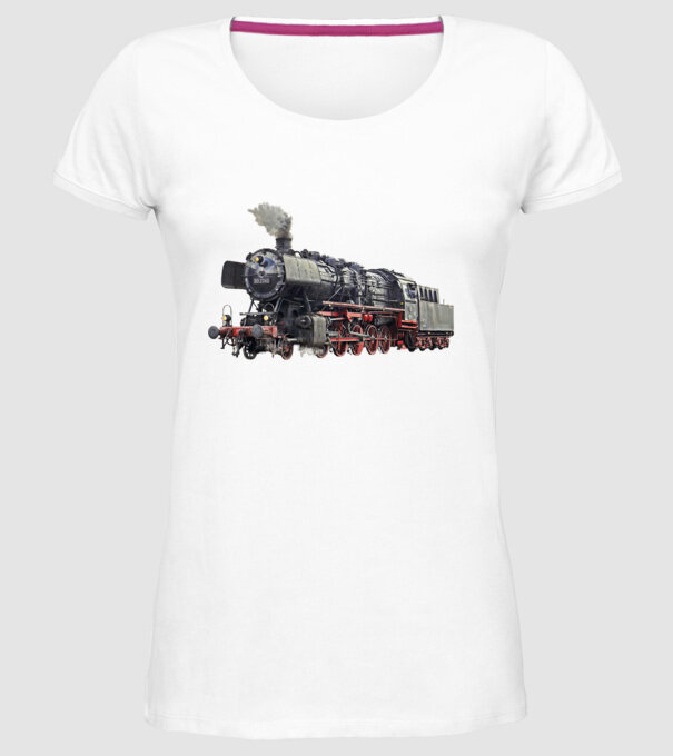 Trenuri model alb pe tricou