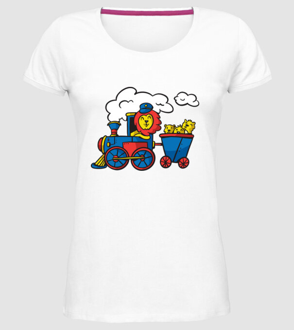 Trenuri model alb pe tricou