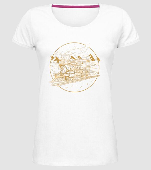 Trenuri model alb pe tricou