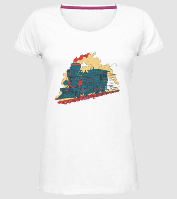 Trenuri model alb pe tricou