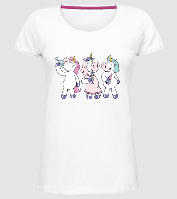 unicorn Bachelorette model alb pe tricou