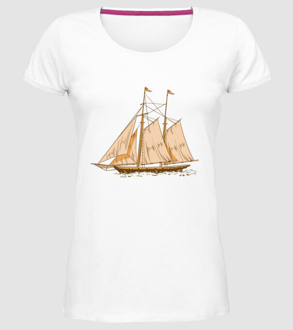 Vapoare model alb pe tricou