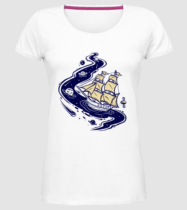 Vapoare model alb pe tricou