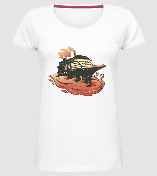 Vapoare model alb pe tricou