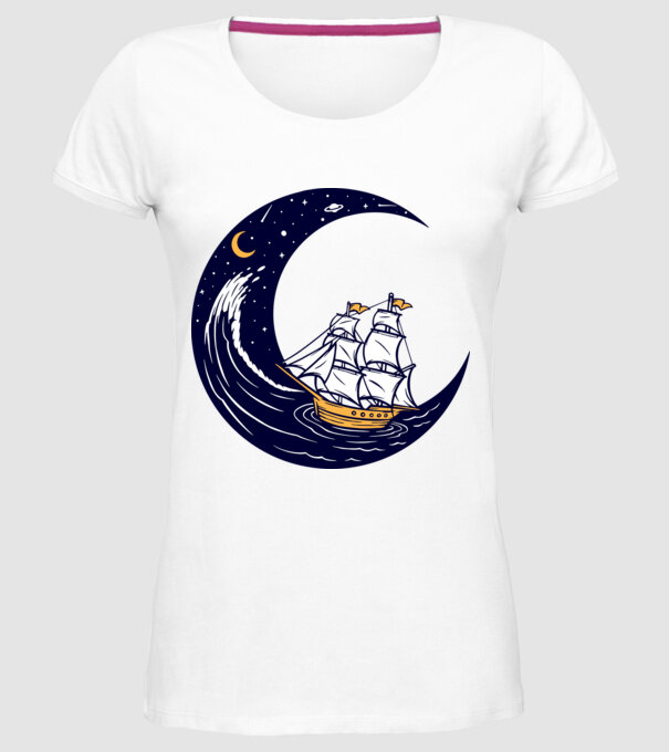 Vapoare model alb pe tricou