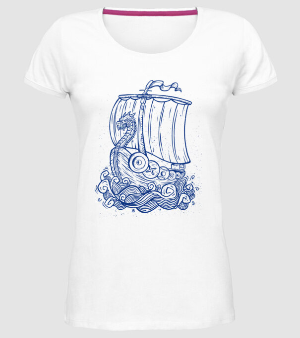 Vapoare model alb pe tricou