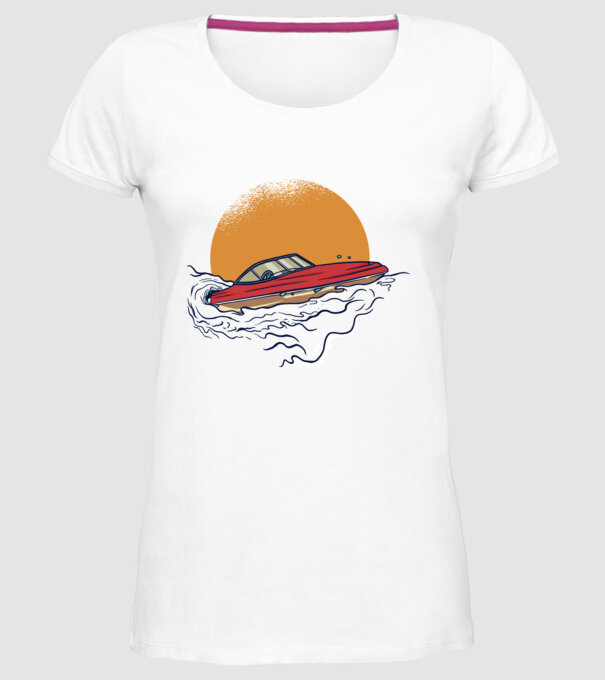 Vapoare model alb pe tricou