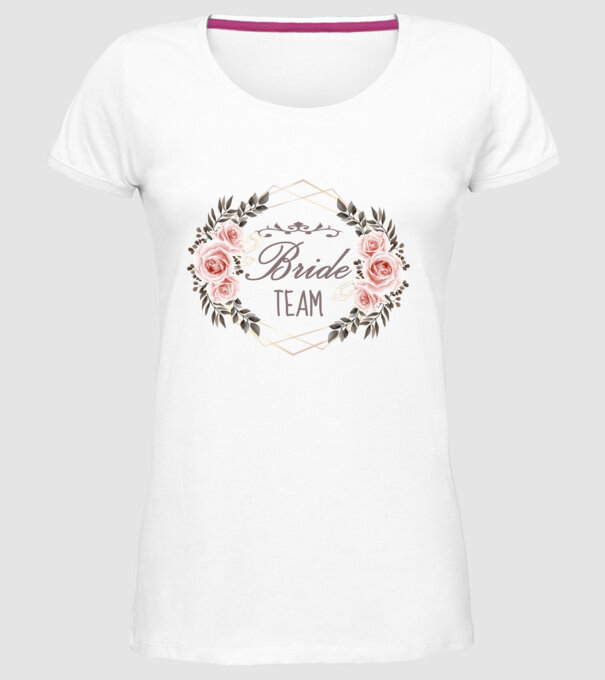 Vintage Bride team model alb pe tricou