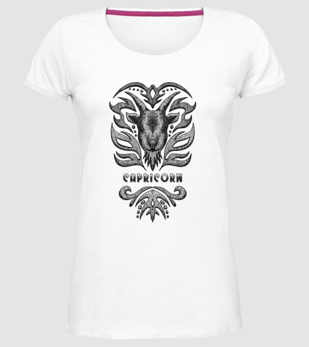 Vintage zodiac capricorn model alb pe tricou