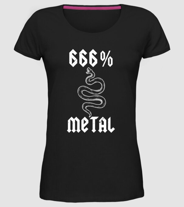 666 Metal model negru pe tricou