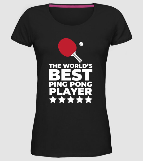 Cel mai bun jucător ping-pong engleză model negru pe tricou