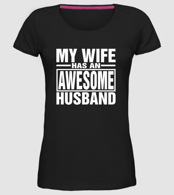 Awesome husband model negru pe tricou