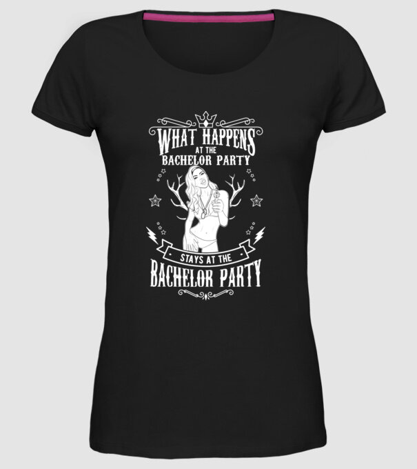 Bachelor party model negru pe tricou