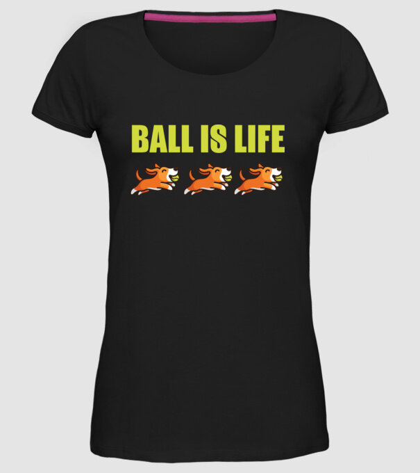 Ball is life model negru pe tricou
