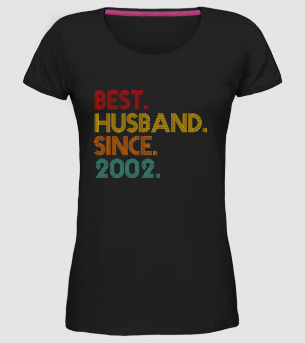 best husband since 2002 retro model negru pe tricou