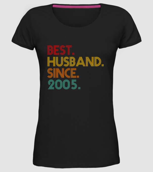 best husband since 2005 retro model negru pe tricou