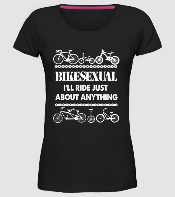 Bikesexual white model negru pe tricou